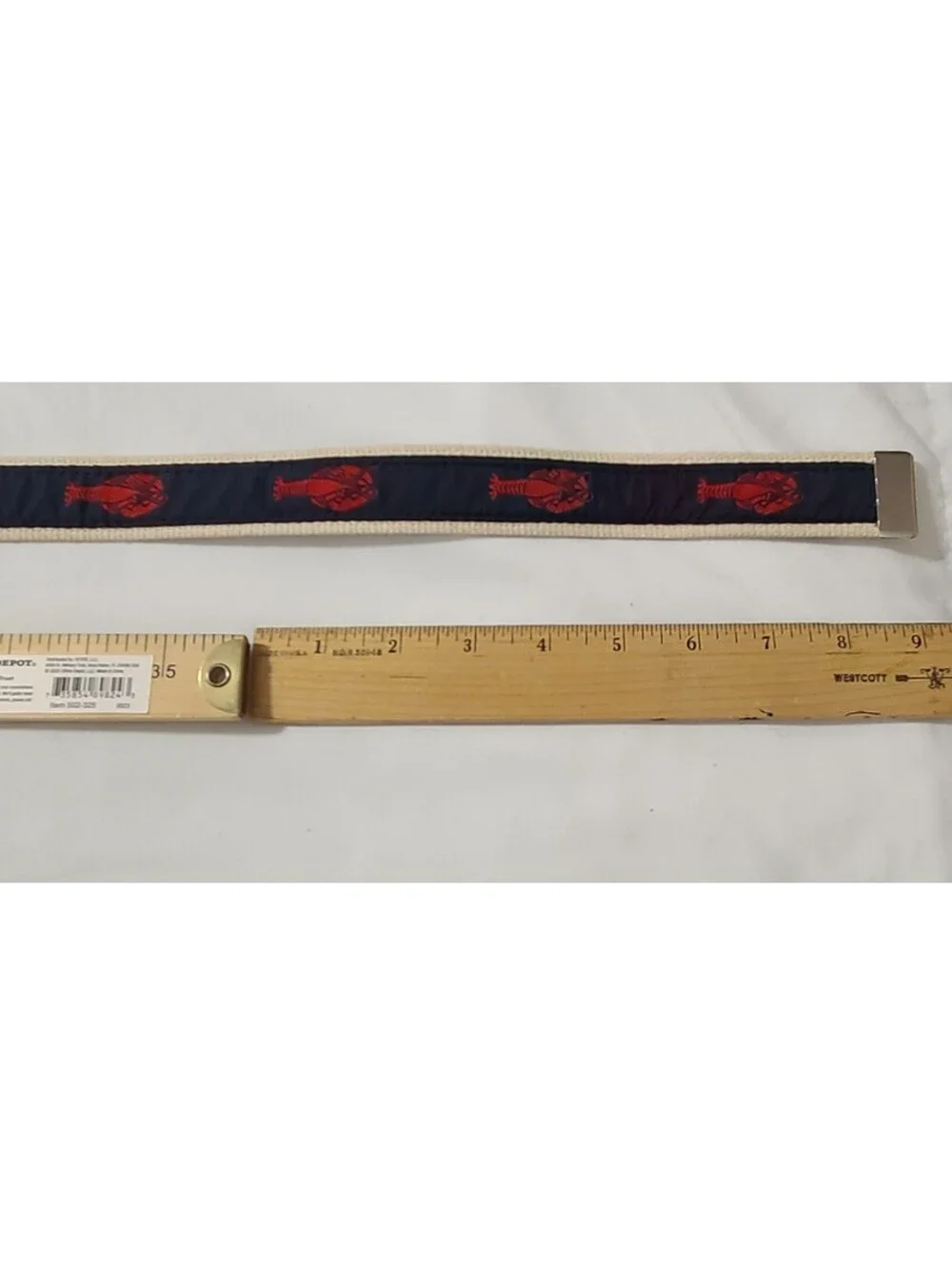 Vtg Cape Cod Preppy Navy Blue Khaki Belt Mens Sz Large Lobsters Chatham T Co EUC